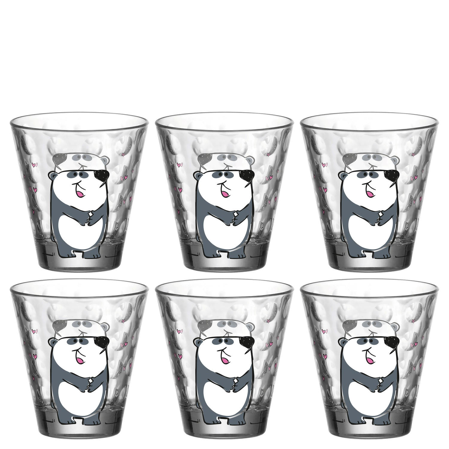 KINDER-GLÄSERSET Bambini Optic 6-teilig  - Design, Glas (8,5/9/8,5cm) - Leonardo