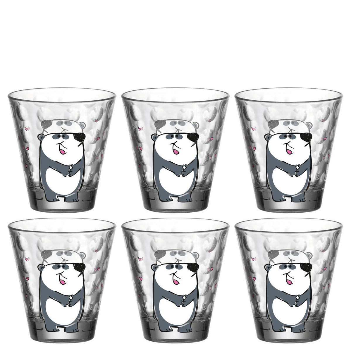 KINDER-GLÄSERSET Bambini Optic 6-teilig  - Design, Glas (8,5/9/8,5cm) - Leonardo