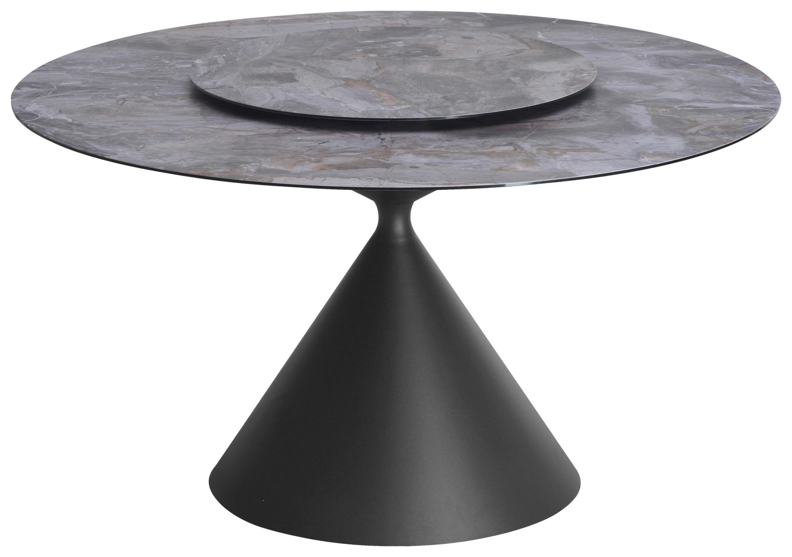 ESSTISCH 140/140/79 cm Nachbildung  Metall, Glas, Holzwerkstoff rund Schwarz  - Schwarz, Design, Glas/Holzwerkstoff (140/140/79cm) - home24