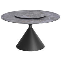 ESSTISCH 140/140/79 cm Nachbildung  Metall, Glas, Holzwerkstoff rund Schwarz  - Schwarz, Design, Glas/Holzwerkstoff (140/140/79cm) - home24