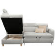 ECKSOFA inkl. Funktionen Grau Samt  - Grau, Design, Holz/Textil (206/261cm) - Venda