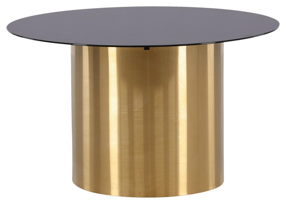 SOFFBORD i metall, glas 80/80/46 cm  - svart/guldfärgad, Design, metall/glas (80/80/46cm) - Livetastic