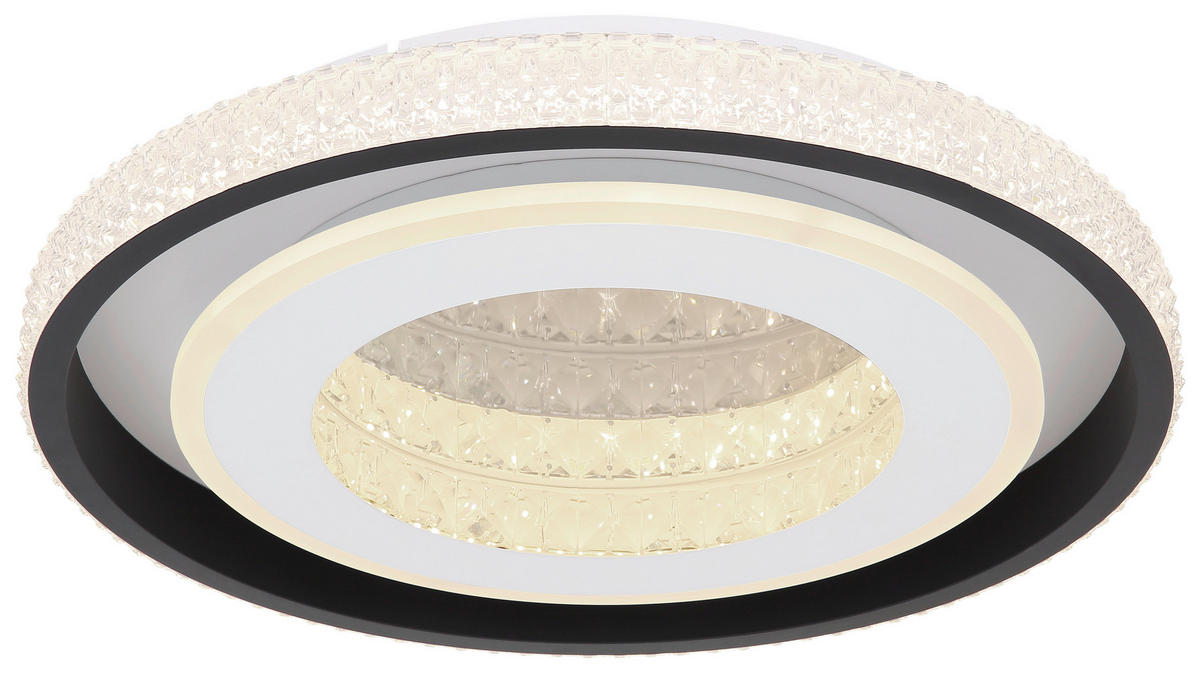 DECKENLEUCHTE 50/8 cm   - Klar/Opal, Basics, Kunststoff/Metall (50/8cm) - Globo