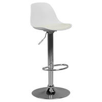 BARHOCKER Lederlook Weiß Sitzfläche 360° drehbar, abwischbar  - Chromfarben/Weiß, MODERN, Kunststoff/Textil (40/104/40cm) - MID.YOU
