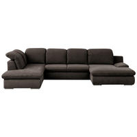 WOHNLANDSCHAFT in Chenille Braun  - Chromfarben/Braun, Design, Textil/Metall (212/353/165cm) - Livetastic
