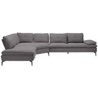 ECKSOFA in Flachgewebe Anthrazit  271/344 cm  - Anthrazit/Schwarz, Design, Textil/Metall (271/344cm) - Chilliano
