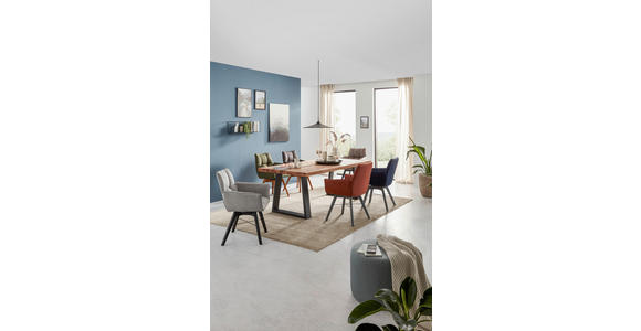 ESSTISCH in Holz, Metall 220/100/76 cm  - Wildeiche/Anthrazit, Design, Holz/Metall (220/100/76cm) - Waldwelt