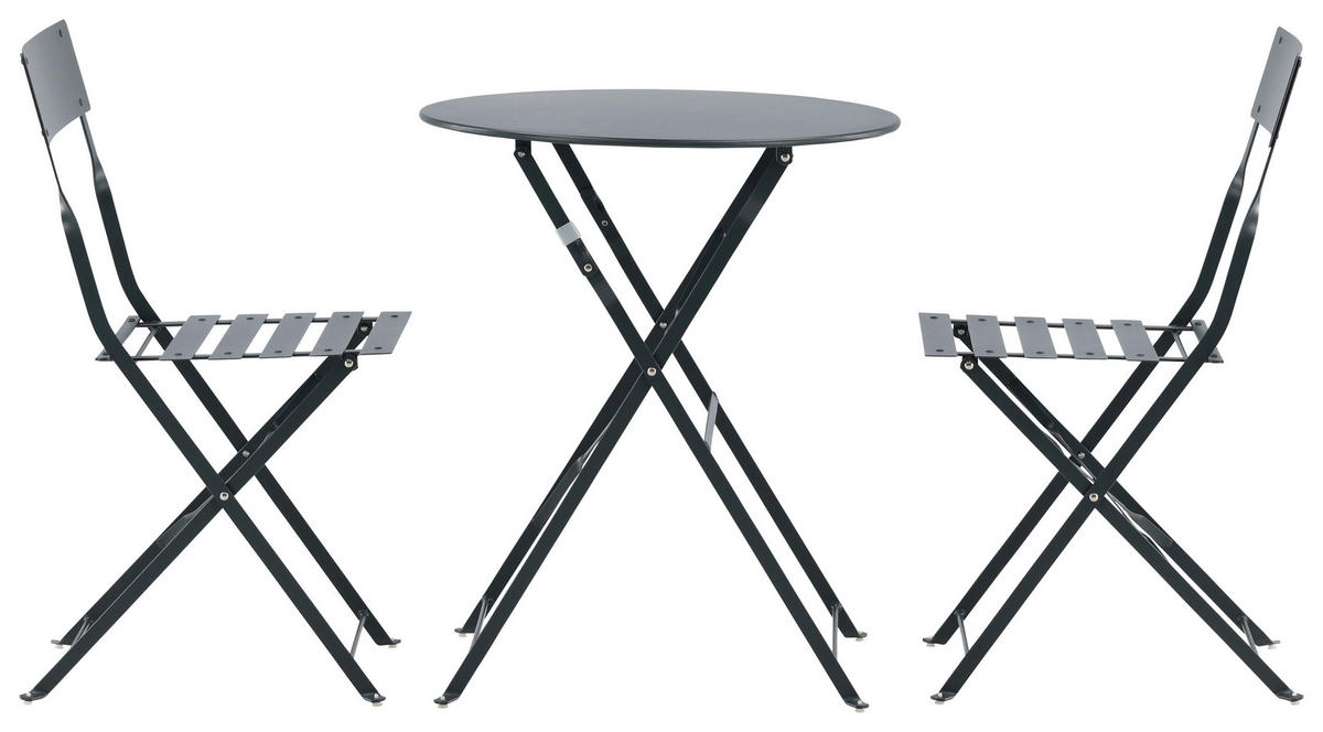 BALKONSET  - Dunkelgrau, KONVENTIONELL, Metall - Gardenson