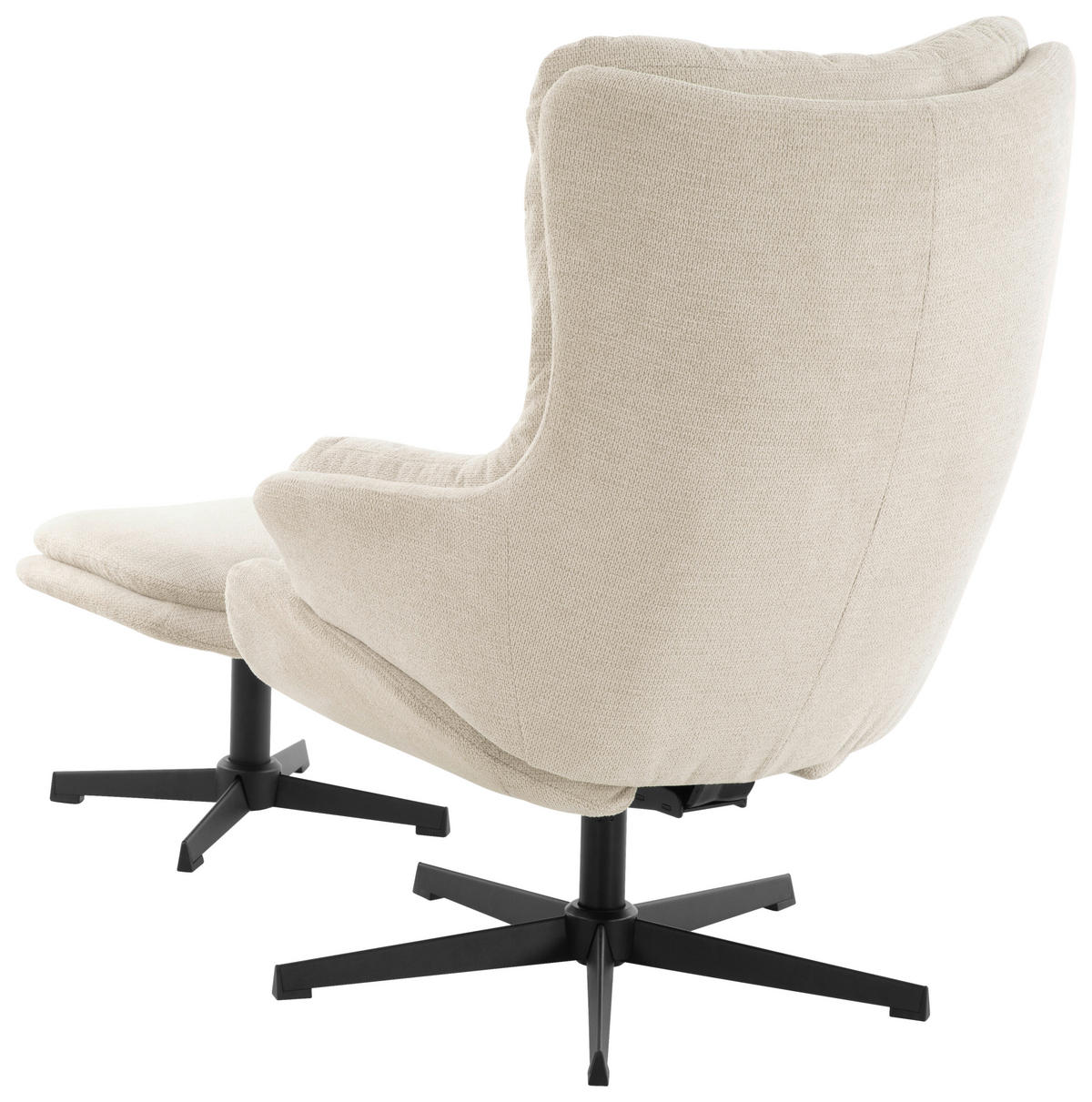 RELAXSESSELSET Leinenoptik    - Beige/Schwarz, Design, Holz/Textil (76/101/82cm) - Stylife