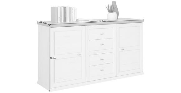 SIDEBOARD Grau, Weiß Einlegeböden  - Weiß/Grau, LIFESTYLE, Holzwerkstoff/Metall (160/89/43cm) - Hom`in