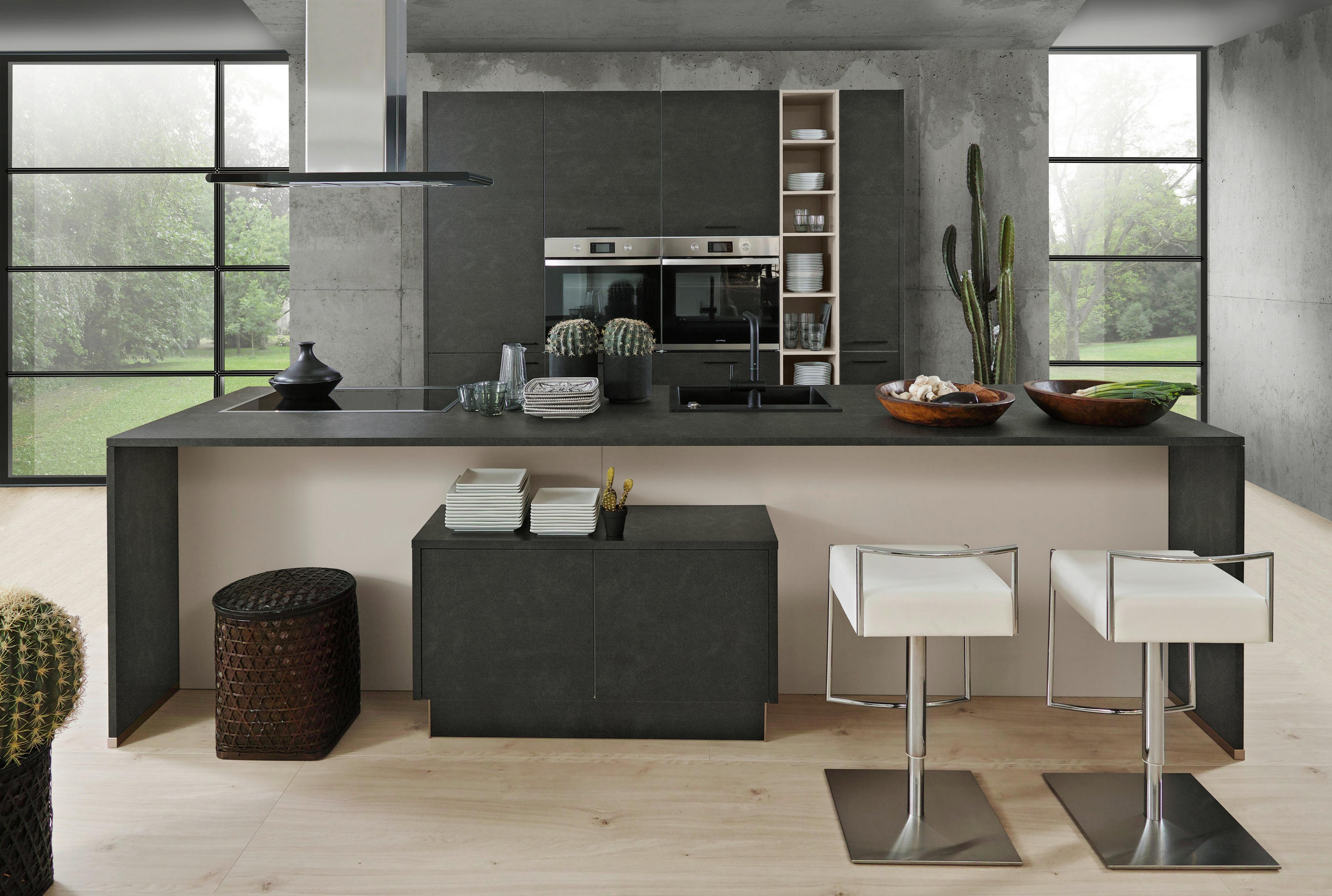 EINBAUKÜCHE METAL  - Grau, Design, Holzwerkstoff - Nolte Küchen