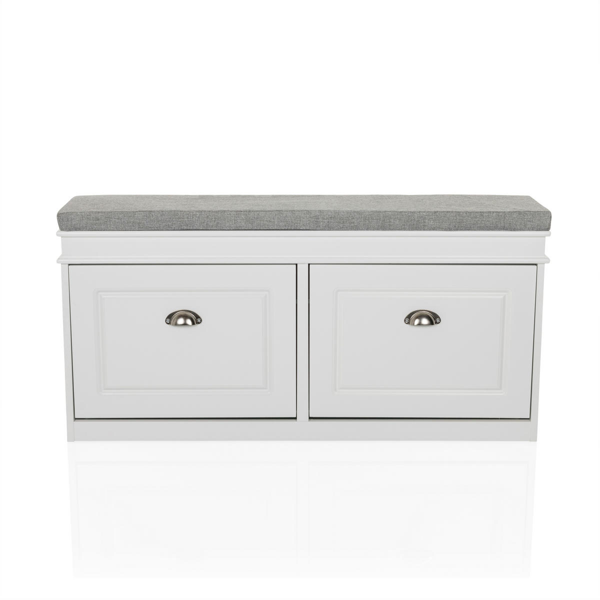 SKOSKÅP  i 104/52/24 cm  - vit/silver, Modern, metall/trämaterial (104/52/24cm) - MID.YOU