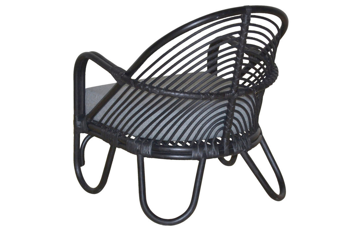 RELAXSESSEL Flachgewebe Sitzkissen    - Schwarz, Natur, Holz/Textil (72/70/80,5cm) - MID.YOU