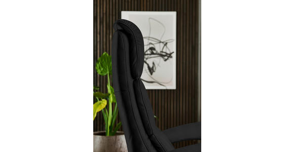 RELAXSESSEL in Leder Schwarz  - Edelstahlfarben/Schwarz, Design, Leder/Metall (76/119/86cm) - Dieter Knoll