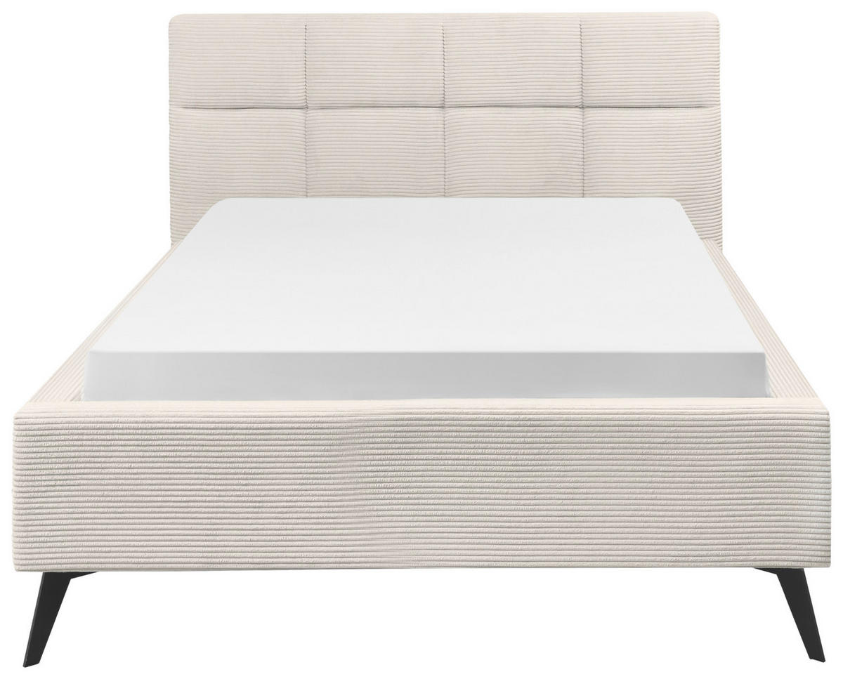 POLSTERBETT 140/200 cm,  in Beige,  - Beige/Schwarz, KONVENTIONELL, Textil/Metall (140/200cm) - SetOne by Musterring