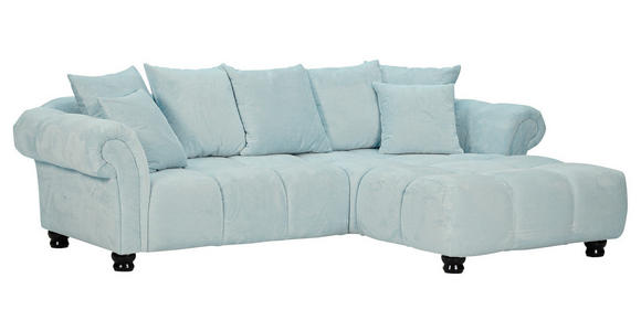 ECKSOFA  in Plüsch Mintgrün  288/190 cm  - Dunkelbraun/Mintgrün, KONVENTIONELL, Holz/Textil (288/190cm) - Carryhome