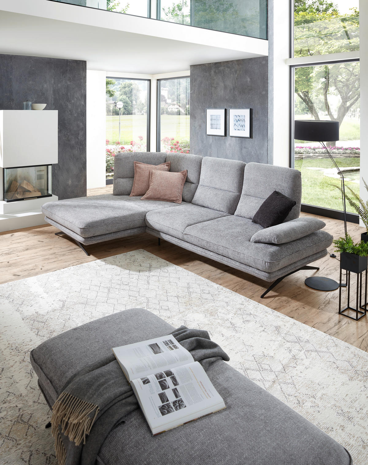 COLȚAR textil gri  - negru/gri, Design, metal/textil (182/309cm) - Stylife