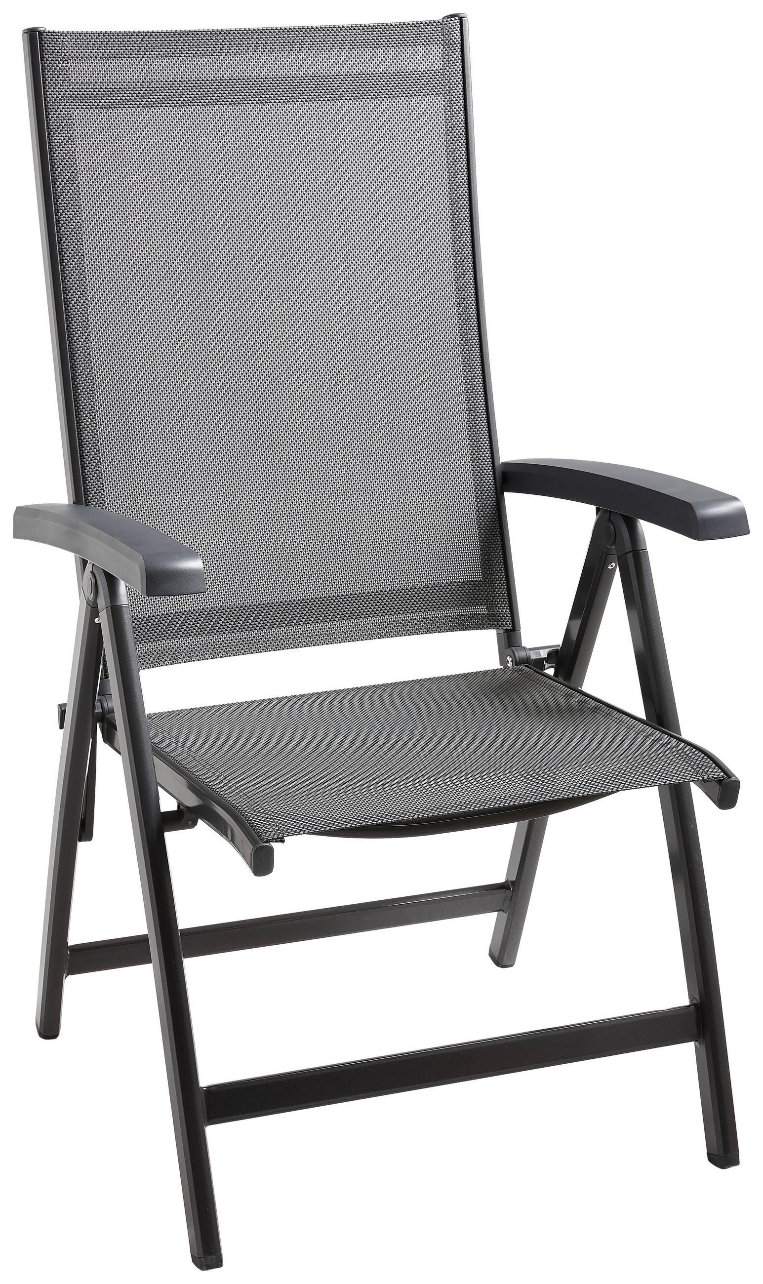 GARTENKLAPPSESSEL Aluminium Anthrazit, Silberfarben  - Anthrazit/Silberfarben, Basics, Kunststoff/Textil (62/109/71cm) - Sieger