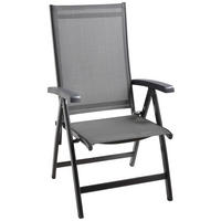 GARTENKLAPPSESSEL Aluminium Anthrazit, Silberfarben  - Anthrazit/Silberfarben, Basics, Kunststoff/Textil (62/109/71cm) - Sieger