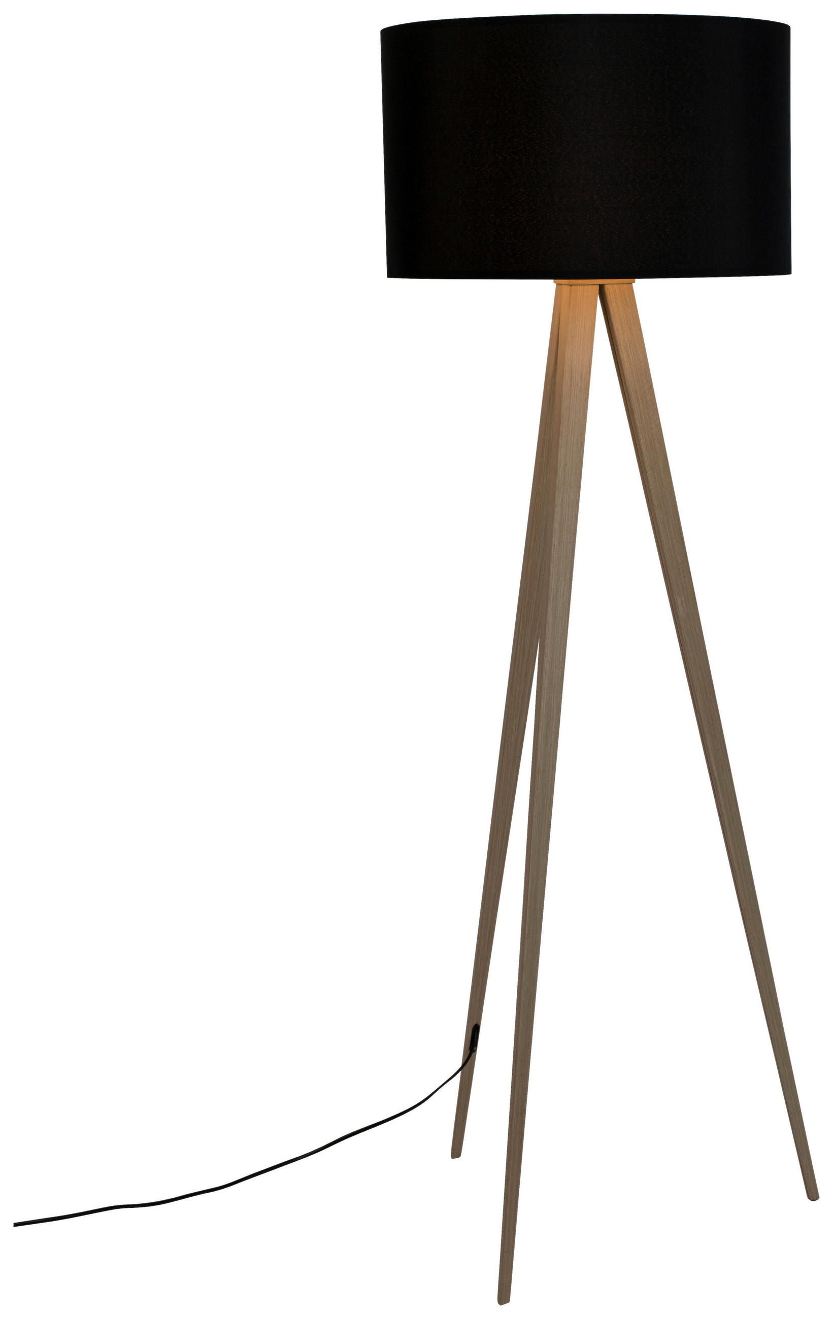 STEHLEUCHTE 50/157 cm    - Eichefarben/Schwarz, Basics, Holz/Textil (50/157cm) - Zuiver