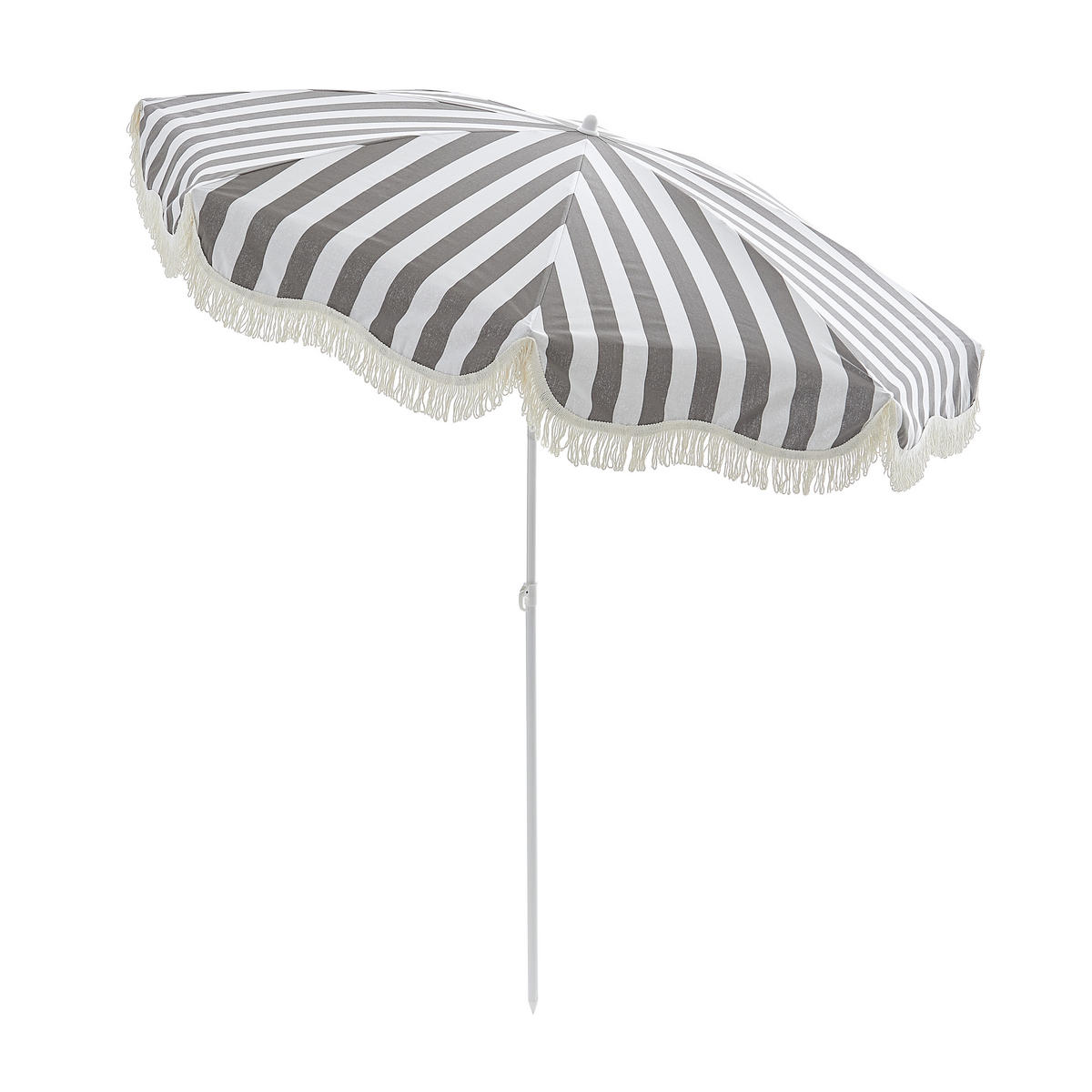 SONNENSCHIRM 200 cm Weiß, Taupe  - Taupe/Weiß, Design, Textil/Metall (200/200cm) - Jan Kurtz