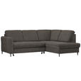 ECKSOFA in Chenille Graubraun  - Graubraun/Schwarz, MODERN, Holz/Textil (241/184cm) - Carryhome