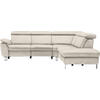CANAPÉ D'ANGLE in Flachgewebe, Mikrofaser Ecru  - Ecru/Beige, Design, Textil/Metall (271/239cm) - Cantus