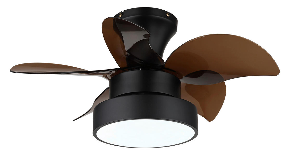 DECKENVENTILATOR  58/27 cm    - Opal/Schwarz, Konventionell, Kunststoff/Metall (58/27cm) - Globo