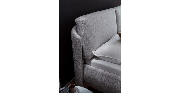 POLSTERBETT 180/200 cm  in Hellgrau  - Hellgrau/Schwarz, Design, Textil/Metall (180/200cm) - Esposa