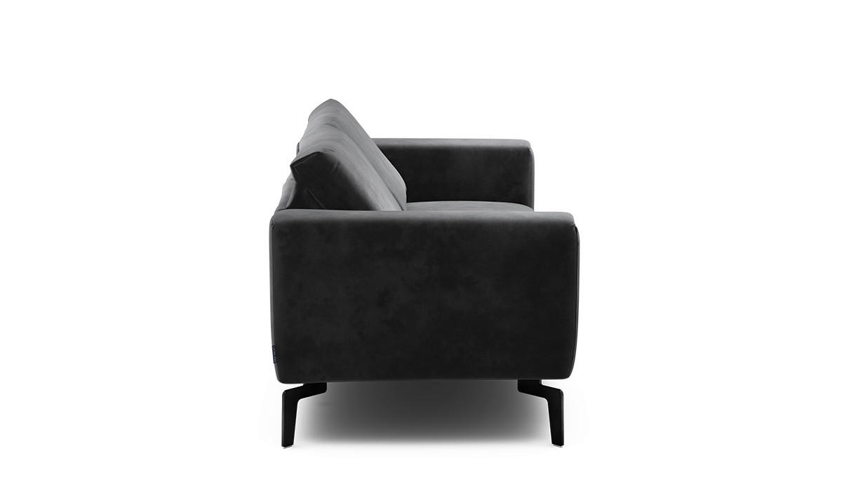 2-SITZER-SOFA Samt Anthrazit  - Anthrazit/Schwarz, Design, Textil/Metall (180/86/86-94cm) - SENSOO