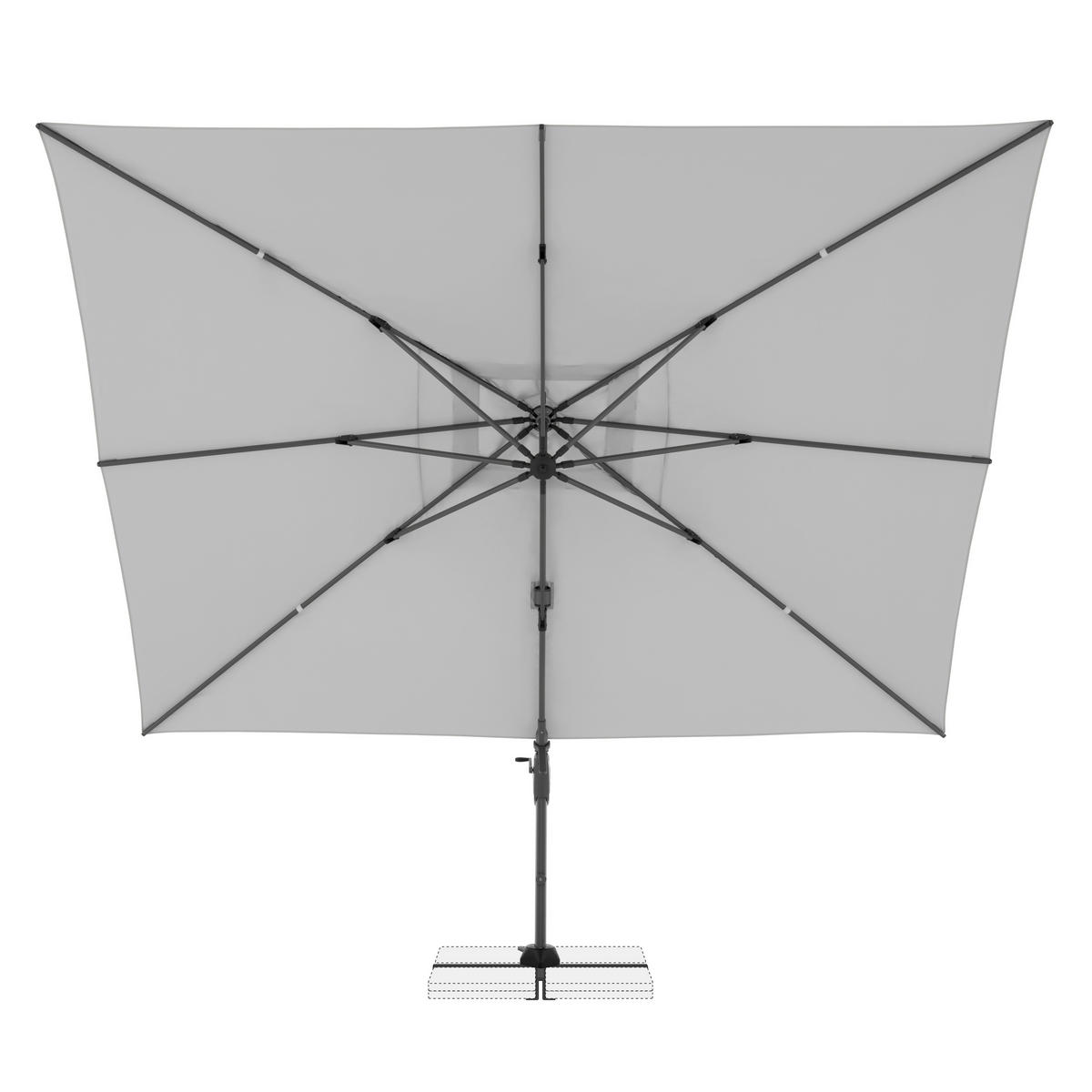 AMPELSCHIRM 300 x 400 cm Hellgrau  - Anthrazit/Hellgrau, Basics, Textil/Metall (400/300cm) - Doppler