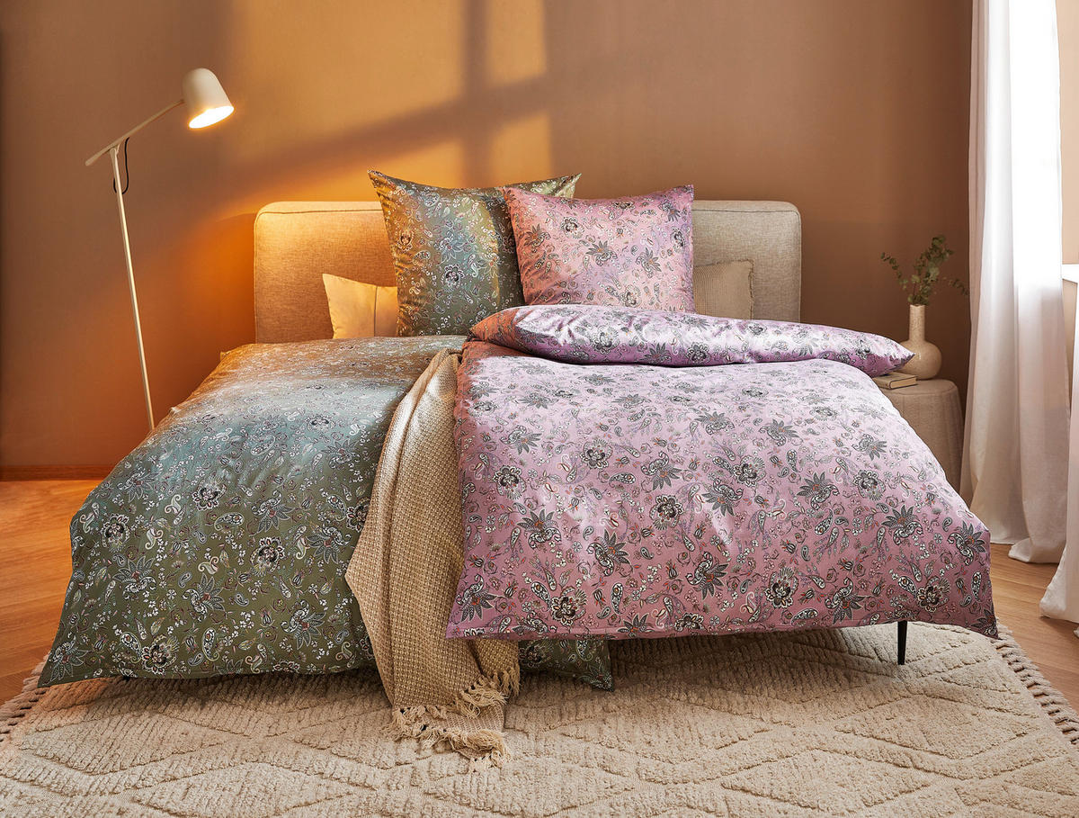 BETTWÄSCHE Satin 155/220 cm  - Mauve, KONVENTIONELL, Textil (155/220cm) - Estella