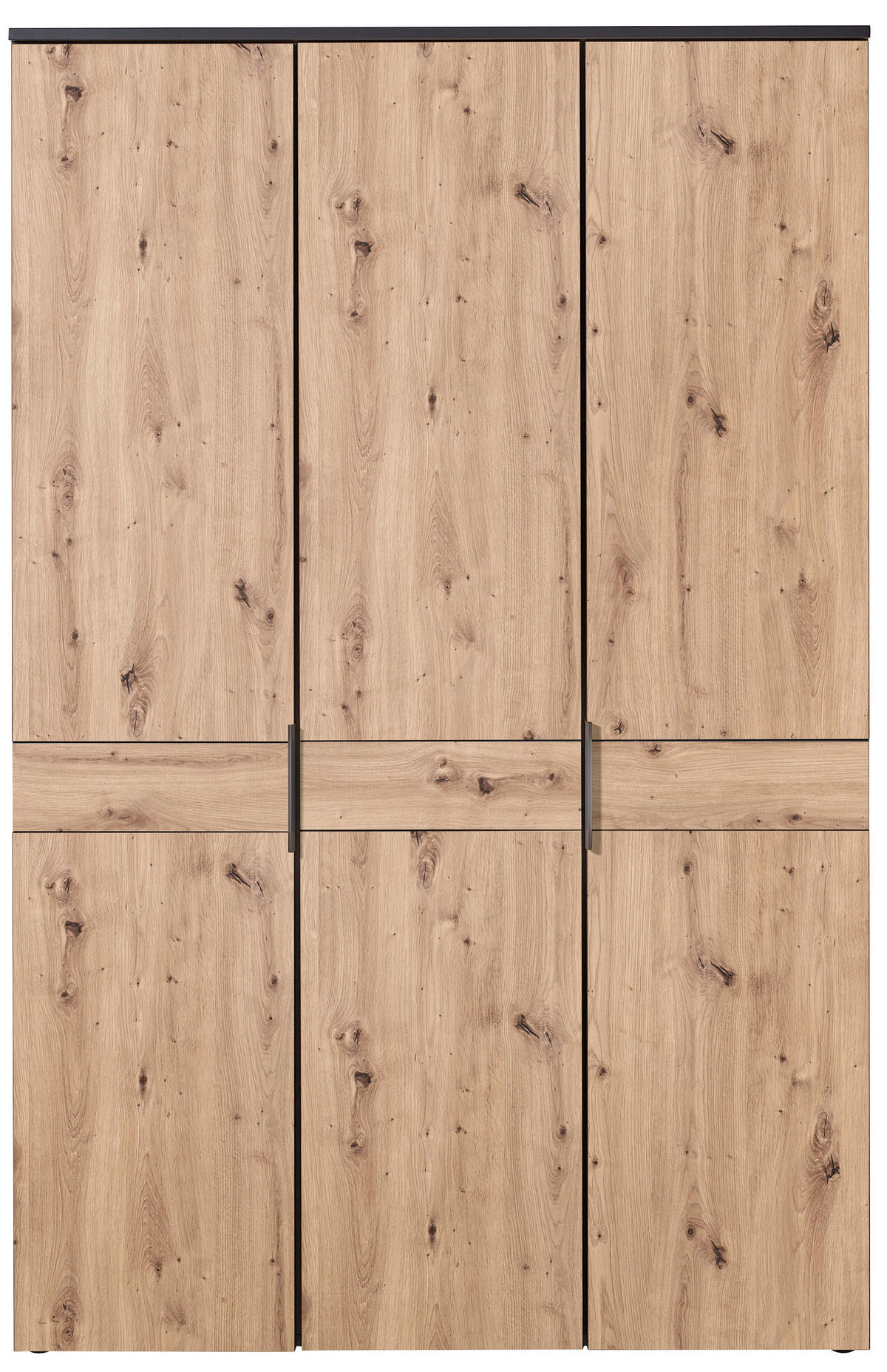 DREHTÜRENSCHRANK 3-türig Anthrazit, Eiche Artisan  - Anthrazit/Eiche Artisan, Design, Holzwerkstoff/Metall (136/210/61cm) - Venda