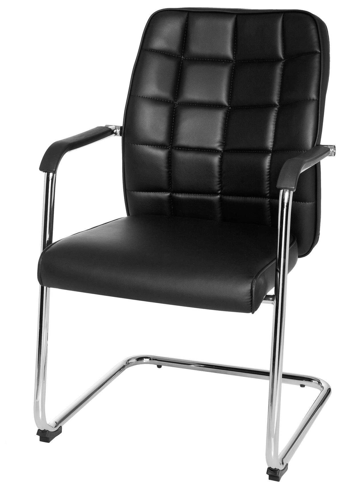 BESUCHERSTUHL Schwarz  - Chromfarben/Schwarz, MODERN, Kunststoff/Textil (55/94/43cm) - MID.YOU