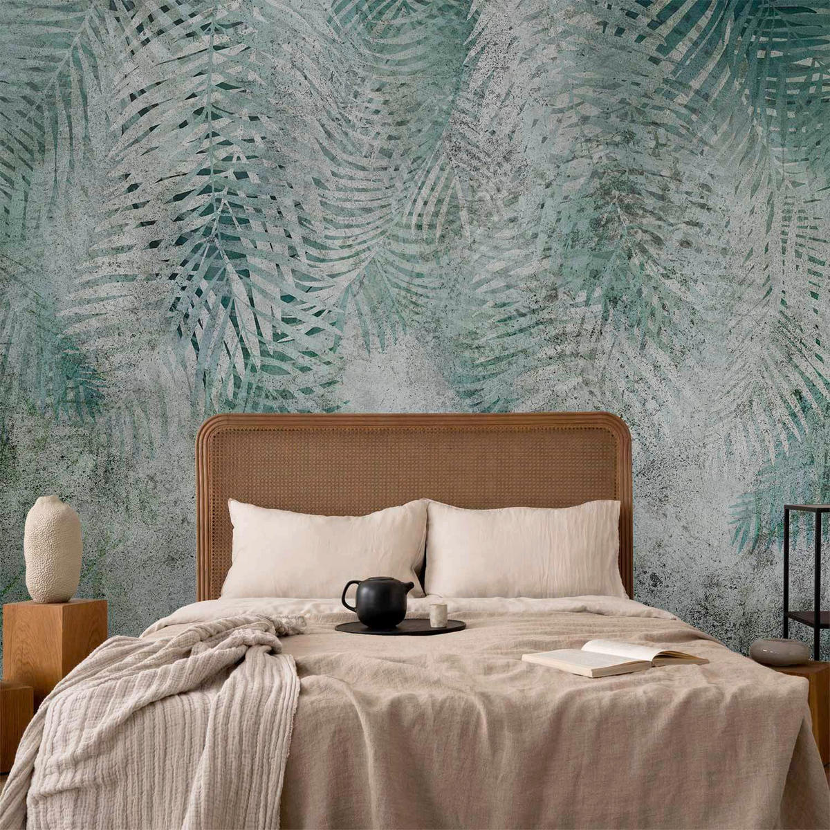 FOTOTAPETE  - Grauweiß/Mintgrün, LIFESTYLE, Textil (100/70cm) - artgeist