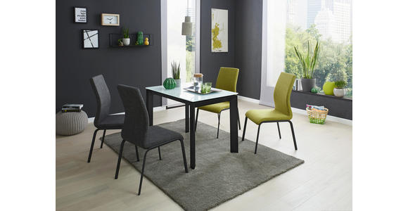 ESSTISCH rechteckig Grau, Schwarz - Schwarz/Grau, Design, Glas/Metall (110(155)/70/77cm) - Dieter Knoll