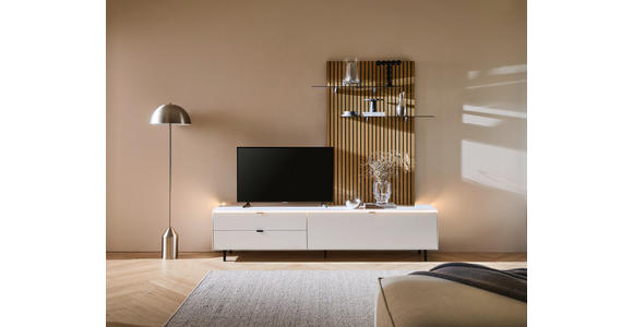 ANBAUWAND  in Naturfarben, Weiß  216/149/46 cm  - Weiß/Naturfarben, Design, Glas/Holzwerkstoff (216/149/46cm) - Dieter Knoll