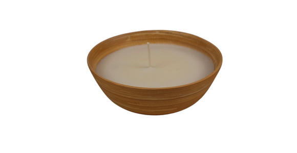 OUTDOORKERZE - Hellbraun/Weiß, Basics, Naturmaterialien/Paraffin (18/6,5cm) - Ambia Home