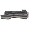 ECKSOFA Velours Anthrazit, Hellgrau  - Chromfarben/Beige, Konventionell, Textil/Metall (217/264cm) - MID.YOU