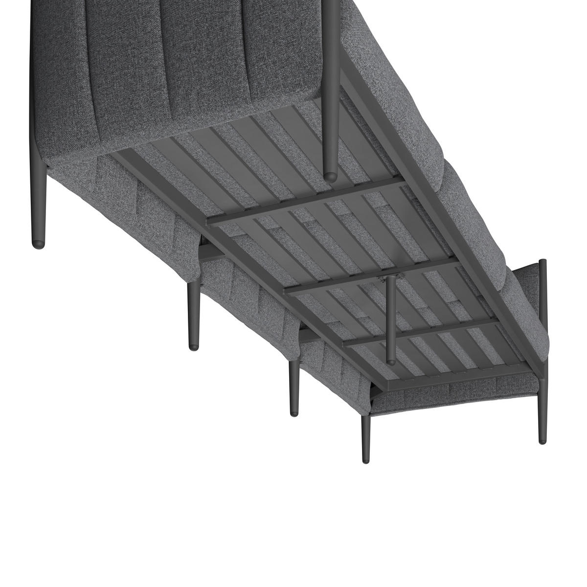 LOUNGEGARNITUR Aluminium  - Dunkelgrau/Grau, MODERN, Textil/Metall (393/69/174cm) - Ambia Garden