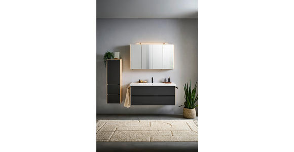 WASCHTISCHKOMBI 121 cm  - Eichefarben/Lavagrau, Design, Keramik/Holzwerkstoff (121cm) - Dieter Knoll