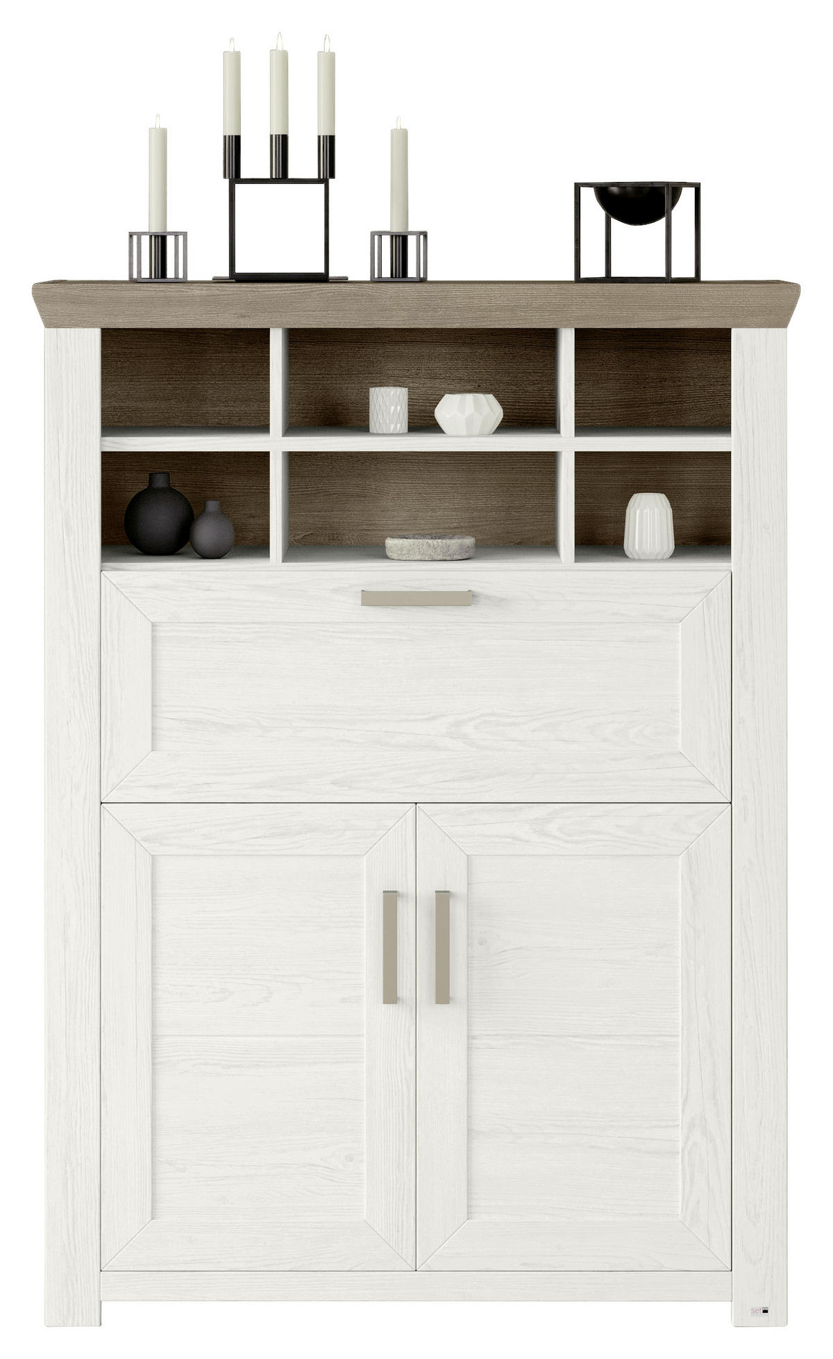 HIGHBOARD  in 104,5/142,6/42,2 cm  - Eichefarben/Weiß, Design, Holzwerkstoff/Metall (104,5/142,6/42,2cm) - SetOne by Musterring
