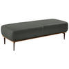 HOCKER in Holz, Leder Anthrazit  - Anthrazit/Bronzefarben, Design, Leder/Holz (151/44/61cm) - Valnatura