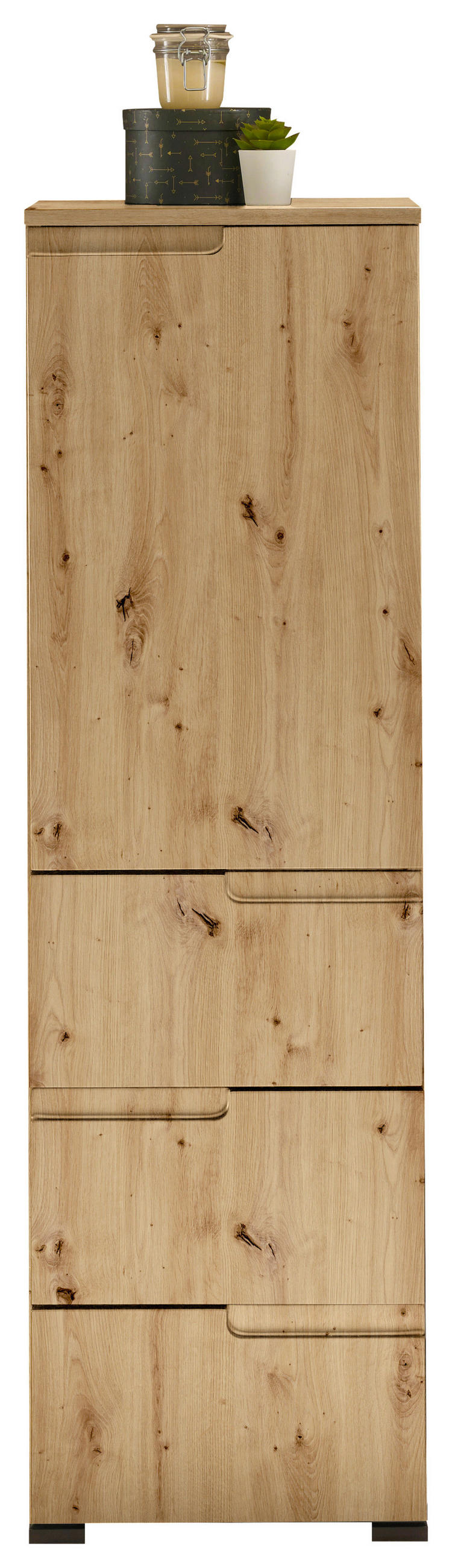 STREDNE VYSOKÁ SKRINKA, dub artisan, 40/134/32 cm - čierna/dub artisan, Modern, kompozitné drevo/plast (40/134/32cm) - MID.YOU