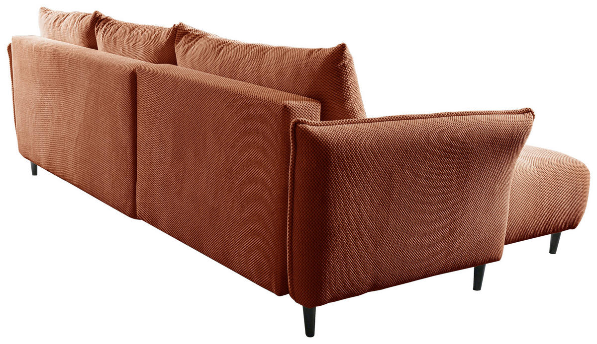 ECKSOFA MONTE CARLO Terracotta Struktur, Plüsch  - Terracotta/Schwarz, Trend, Textil (160/290cm) - MID.YOU