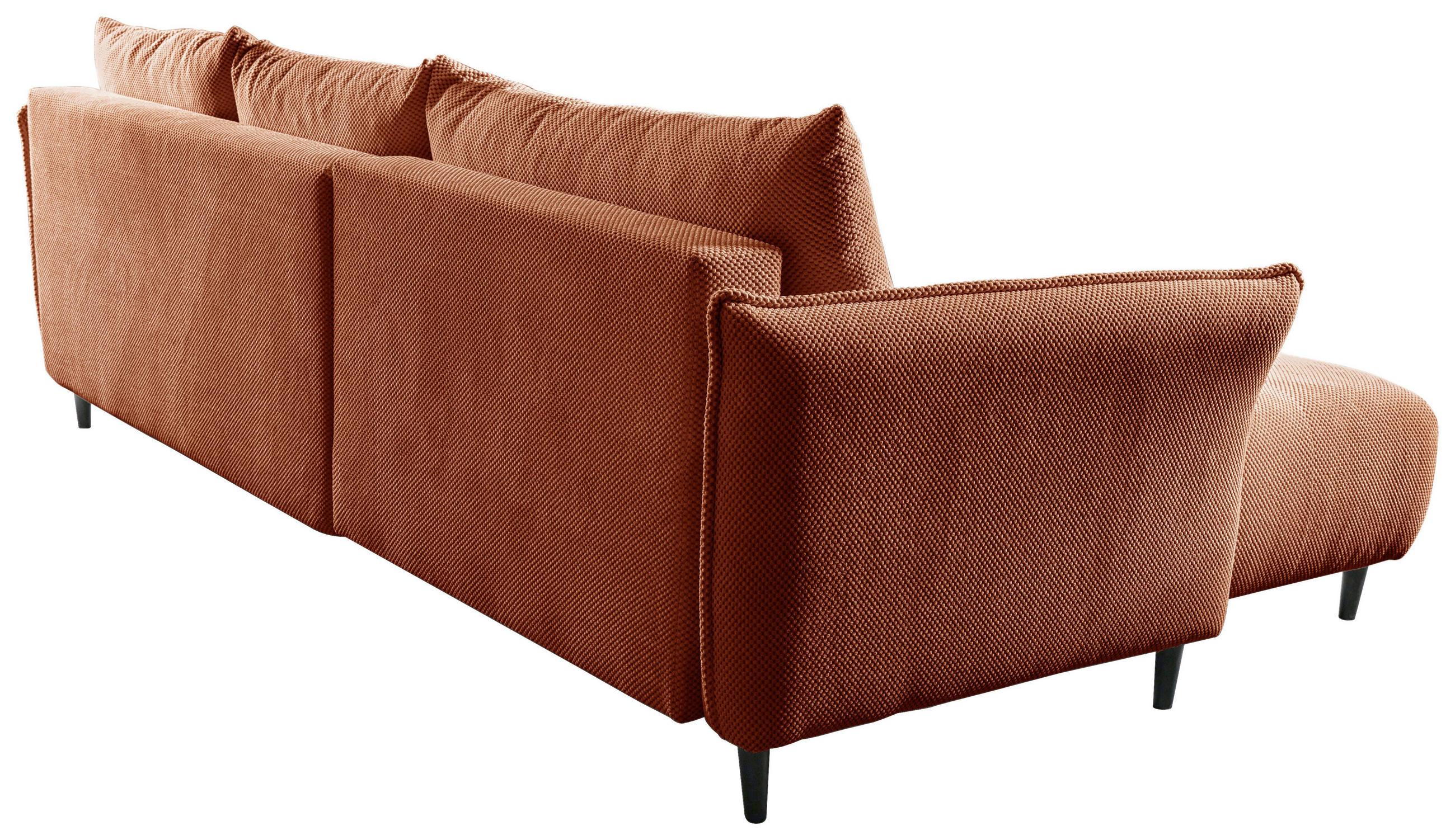 Thumbnail - Mid.you Ecksofa Monte Carlo, Terracotta, Textil, 3-Sitzer, Füllung: Polyurethan (Pur), Silikon, Ottomane links, L-Form, ...