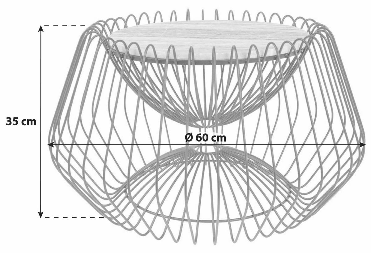 BEISTELLTISCH in Metall, Stein 60/60/35 cm  - Schwarz/Braun, Basics, Stein/Metall (60/60/35cm) - Kayoom
