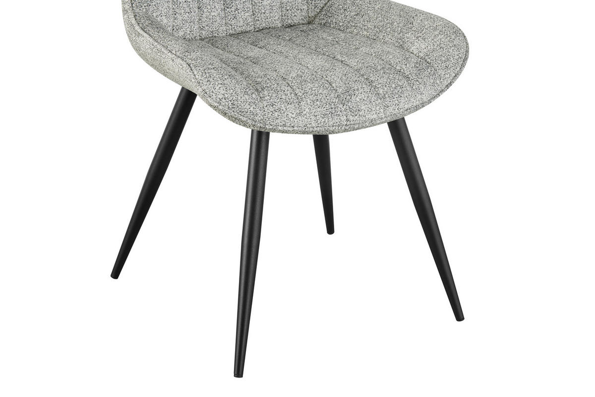 STUHL  in Eisen Leinenoptik Holz, Metall, Textil  - Beige/Schwarz, KONVENTIONELL, Holz/Textil (54/88/61,5cm) - MID.YOU