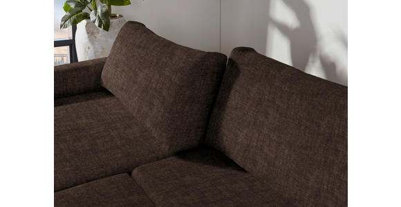 2,5-SITZER in Velours Braun  - Schwarz/Braun, Design, Kunststoff/Textil (240/70/125cm) - Xora