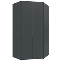 ECKKLEIDERSCHRANK 120/236/120 cm  - Schwarz/Graphitfarben, MODERN, Holzwerkstoff/Metall (120/236/120cm) - MID.YOU